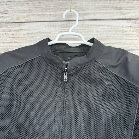 Black Brand Armored Motorcycle Jacket Mens 3XL Black Mesh Nylon Back Elbow - Picture 3 of 16